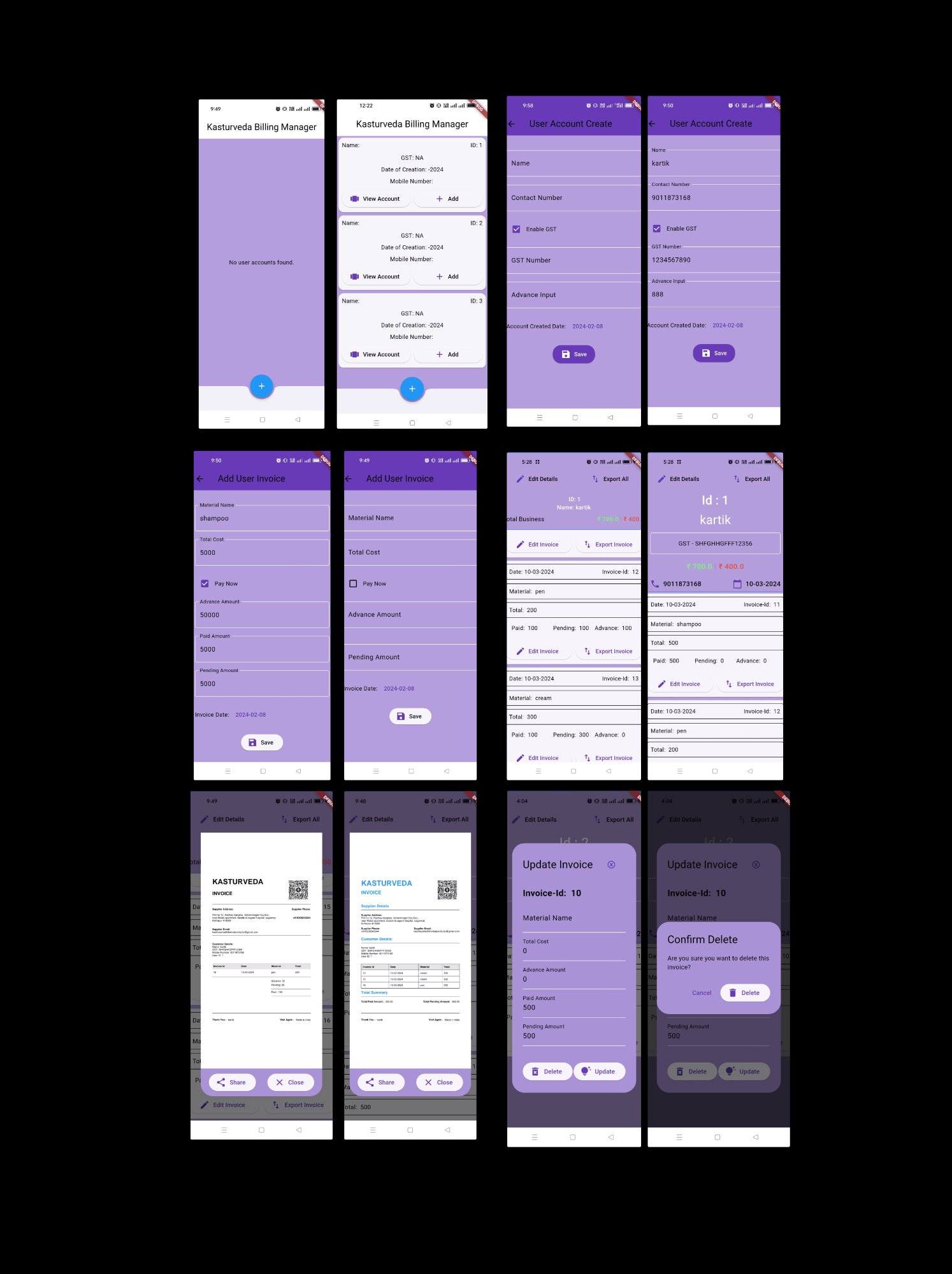 Kasturveda Billing Manager